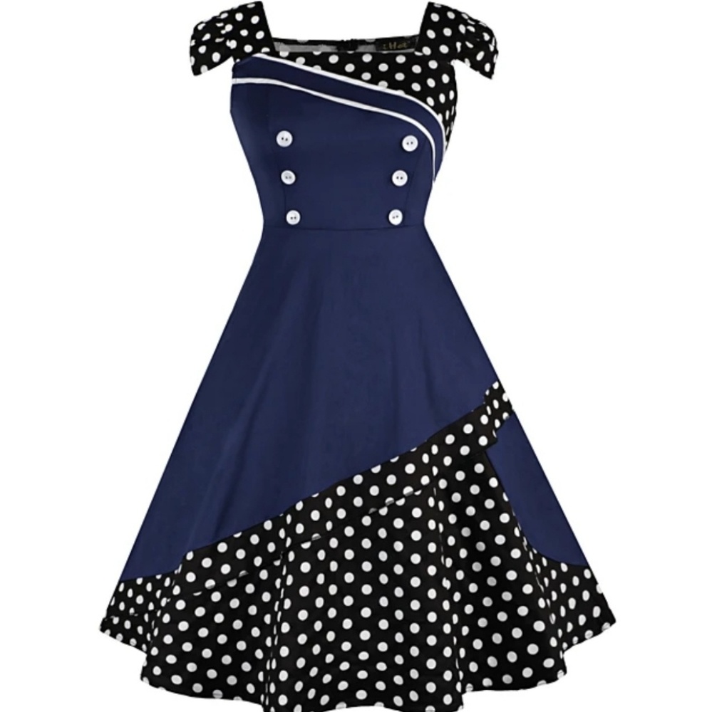 Retro black and white Polkadot dress